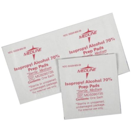 Medline Sterile Alcohol Prep Pads, Medium, Case Of 3,000