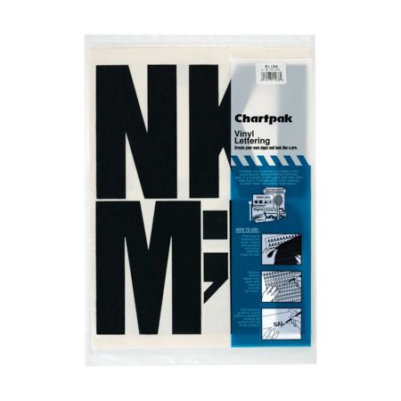 Chartpak Press-On Vinyl Letters And Numbers, 6", Black, Pack Of 38