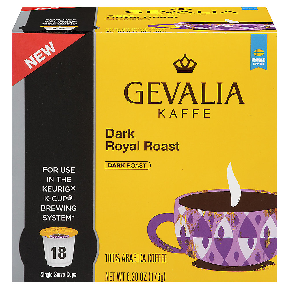 Gevalia Dark Royal Roast Coffee Single Serve Cups 6.2 Oz. Box Of 18