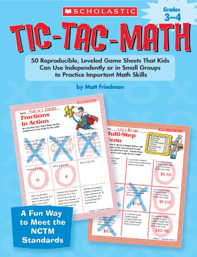 Scholastic Tic-Tac-Math &mdash; Grades 3-4