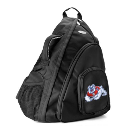 Denco Sports Luggage Travel Sling With 13.5" Laptop Pocket, Fresno State Bulldogs, 19"H x 12"W x 13"D, Black