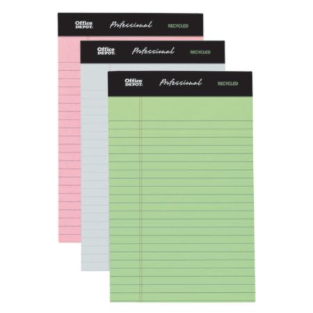 legal depot office pads pad brand professional ruled narrow assorted sheets colors pack writing paper officedepot