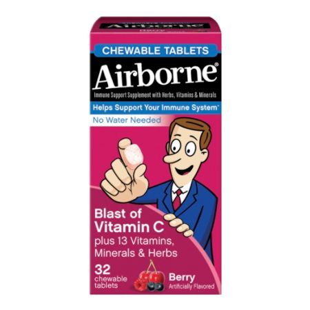 Airborne&reg; Chewable Tablets, Berry, Pack Of 32