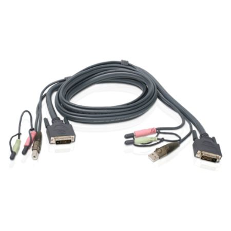 IOGEAR 6 ft (2m) Dual Link DVI-D USB 2.0 KVM Cable