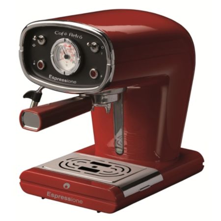 Espressione Cafe Retro Espresso Machine, Red