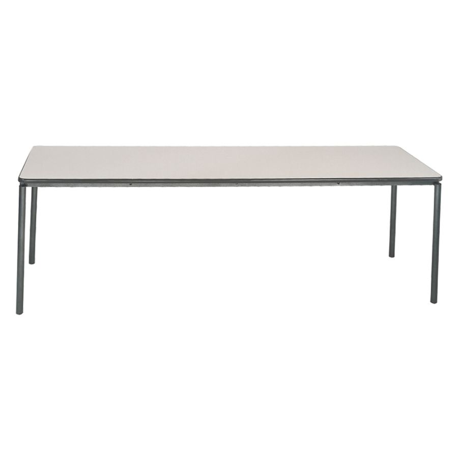 Bridgeport Premium Commercial Table, 96" x 30" Rectangular, Off-White Top/Silvertone Base