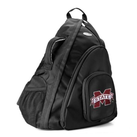 Denco Sports Luggage Travel Sling With 13.5" Laptop Pocket, Mississippi State Bulldogs, 19"H x 12"W x 13"D, Black