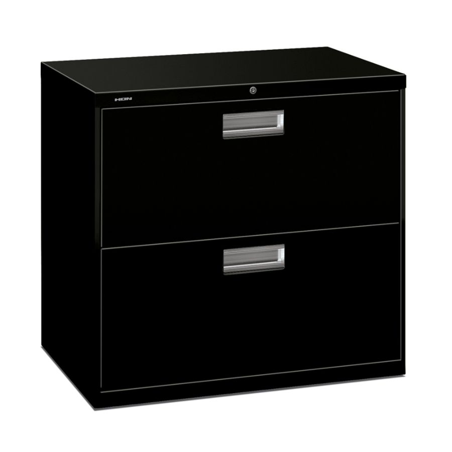 HON&reg; Brigade&reg; 600-Series Lateral File, 2 Drawers, 28 3/8"H x 30"W x 19 1/4"D, Black