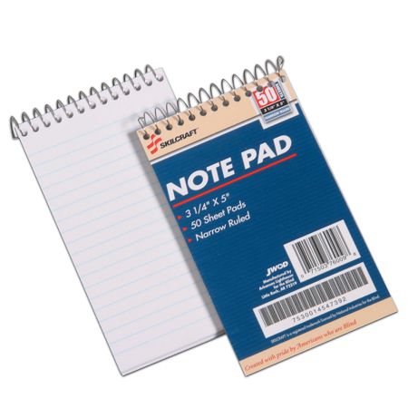 Mini Memo Pads, 3 1/4" x 5 1/2", White, Pack Of 12 (AbilityOne 7530-01-454-7392)