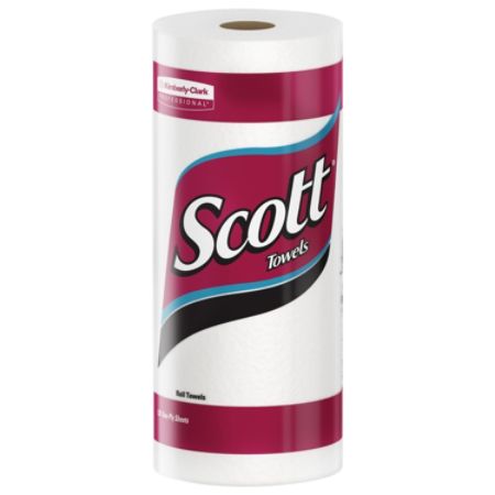 Scott&reg; 80% Recycled Paper Towels, 8 7/8" x 11", White, 96 Sheets Per Roll, Case Of 15 Rolls