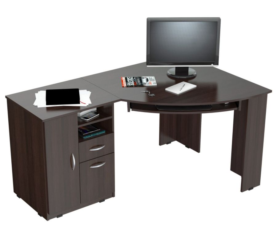 Inval Corner Computer Desk Espresso Wengue by Office Depot \u0026 OfficeMax