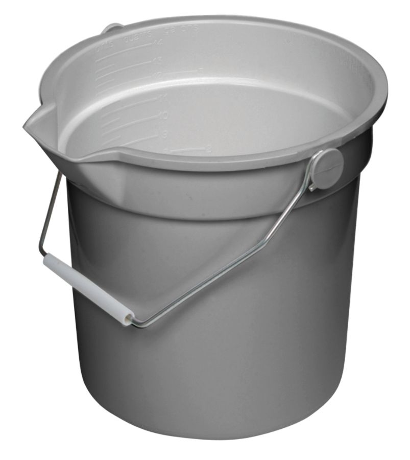 Continental Huskee&reg; Buckets, 14 Quart, Gray, Pack Of 6