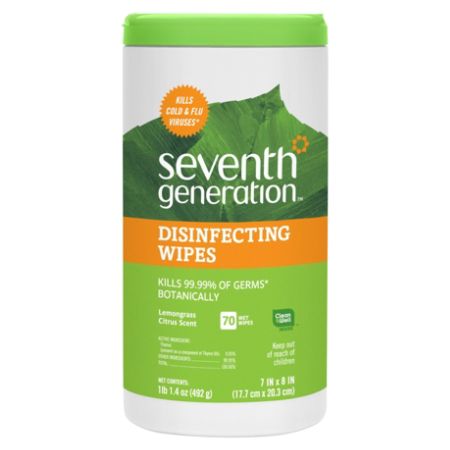 Seventh Generation&reg; Disinfectant Wipes, Thyme, Container Of 70 Wipes