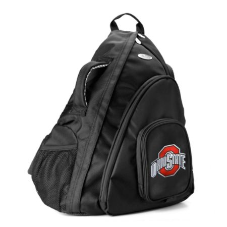 Denco Sports Luggage Travel Sling With 13.5" Laptop Pocket, Ohio State Buckeyes, 19"H x 12"W x 13"D, Black