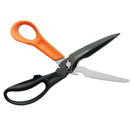 Fiskars&reg; Cuts+More&trade; Scissors, 9", Straight, 30% Recycled, Black/Orange