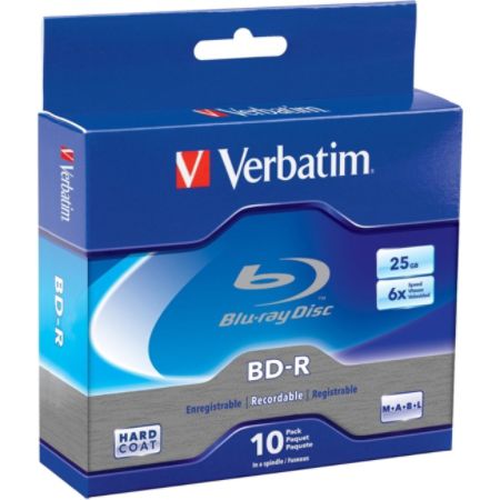 Verbatim BD-R 25GB 6X with Branded Surface - 10pk Spindle Box - TAA Compliant