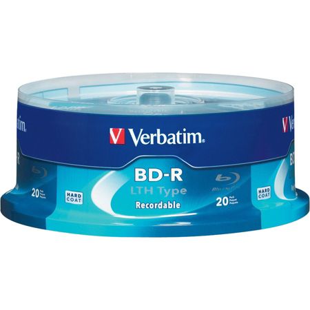 Verbatim BD-R LTH Type 25GB 6X with Branded Surface - 20pk Spindle - TAA Compliant