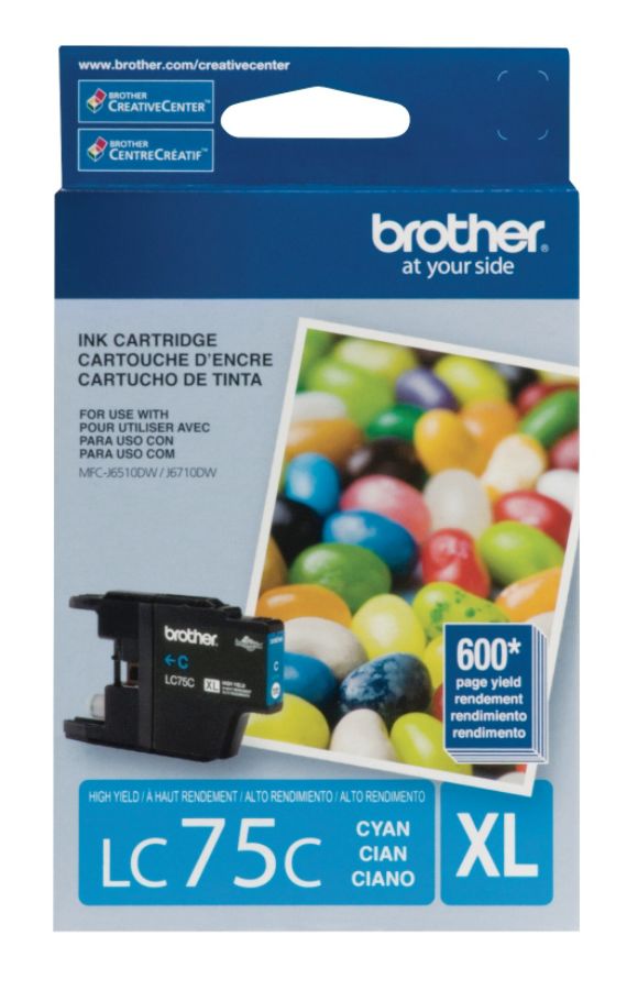 Brother LC75C High Yield Cyan Ink