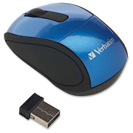 Verbatim Wireless Mini Travel Mouse, Blue
