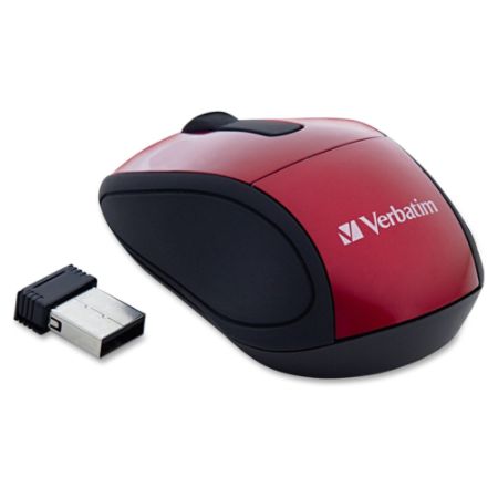 Verbatim Wireless Mini Travel Mouse, Red