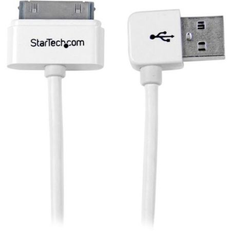 StarTech.com 1m (3 ft) Apple? 30-pin Dock Connector to Left Angle USB Cable for iPhone / iPod / iPad with Stepped Connector