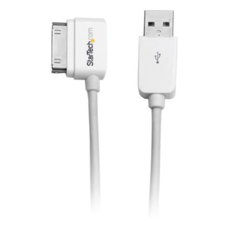 StarTech.com 1m (3 ft) Left Angle Apple? 30-pin Dock Connector to USB Cable for iPhone / iPod / iPad with Stepped Connector