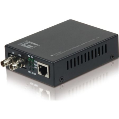 LevelOne FVT-2002 10/100BASE-TX to 100BASE-FX MMF ST Mini Media Converter, 2km