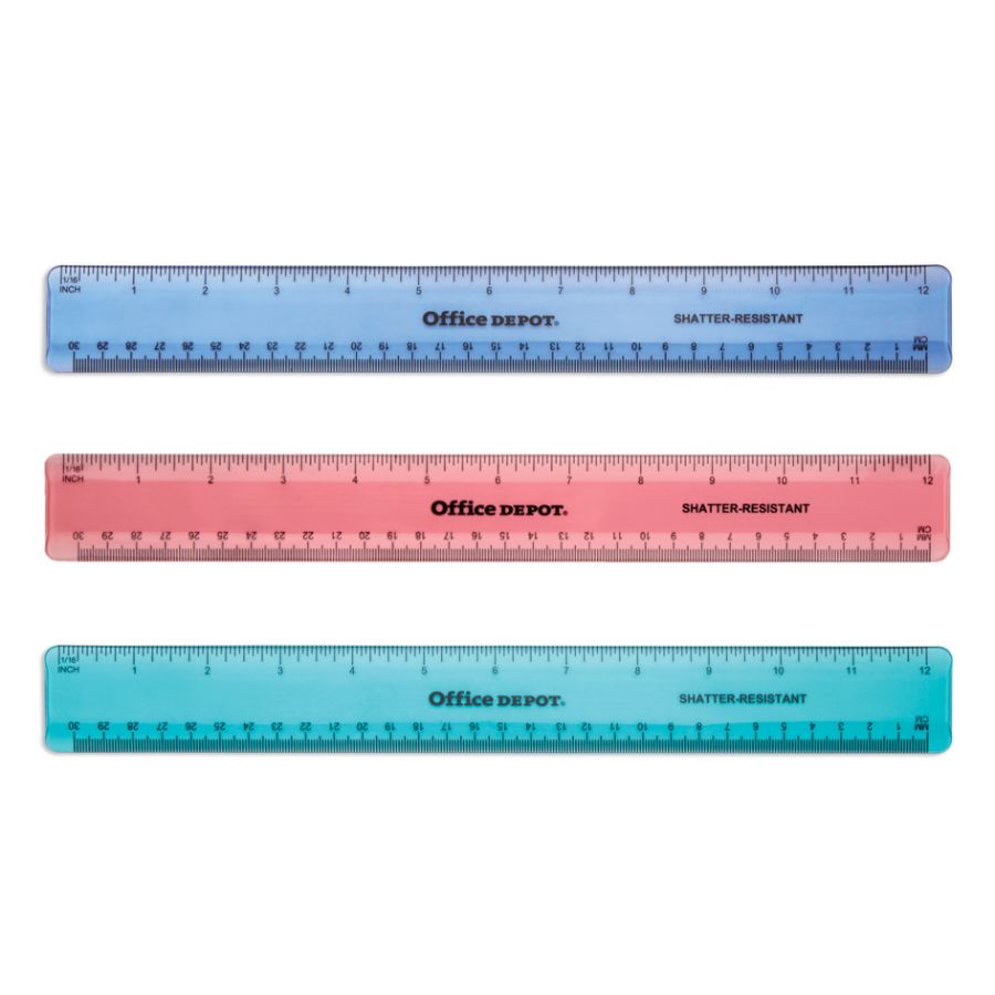 Office Depot Brand Plastic Ruler 12