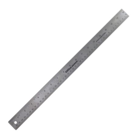 Office Depot&reg; Brand Stainless Steel Ruler, 18", Silver