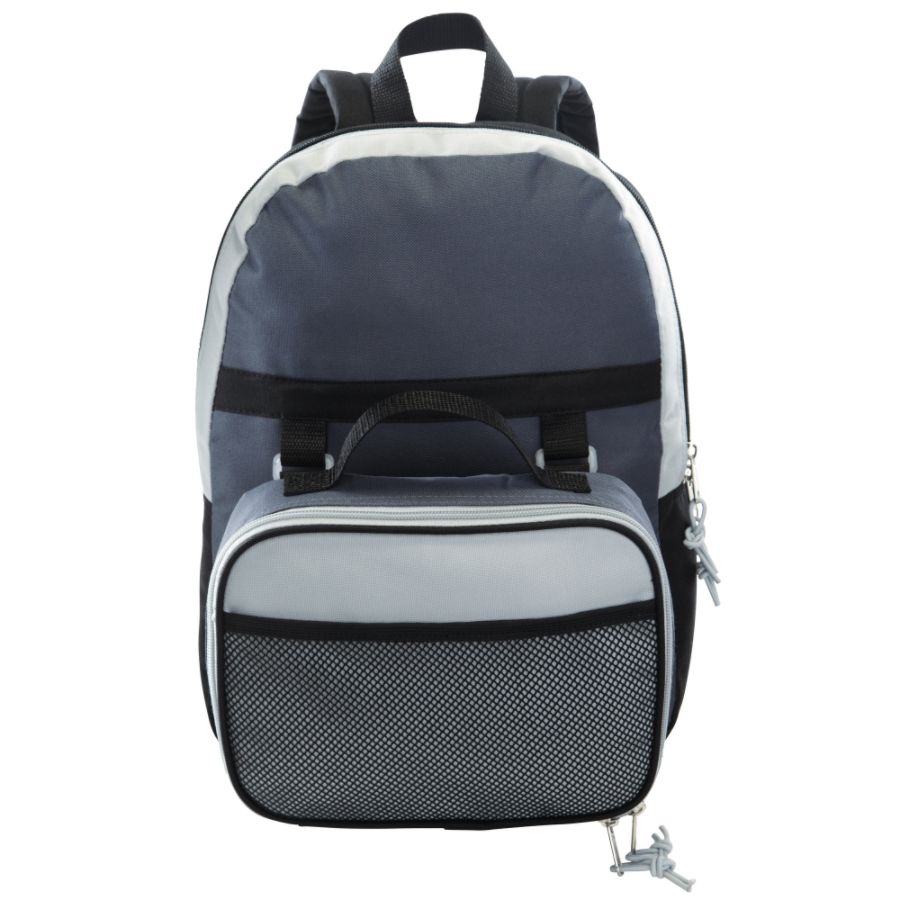 Backpack And Lunch Tote, Black/Gray