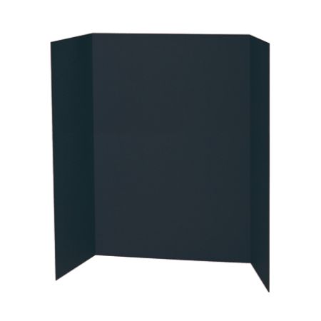 Pacon&reg; 80% Recycled Spotlight Single-Walled Tri-Fold Presentation Boards, 48" x 36", Black, Carton Of 24