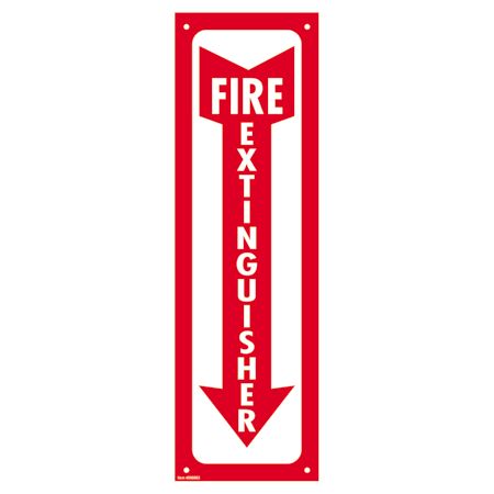 Cosco Glow-In-The-Dark Fire Extinguisher Sign, 4" x 13", Red/White