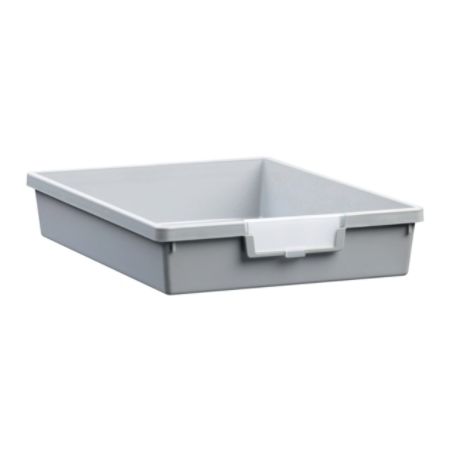 Storsystem Standard Width Single-Depth Tote Tray, 10.6 Qt, 16 3/4" x 12 1/3" x 3", Light Gray