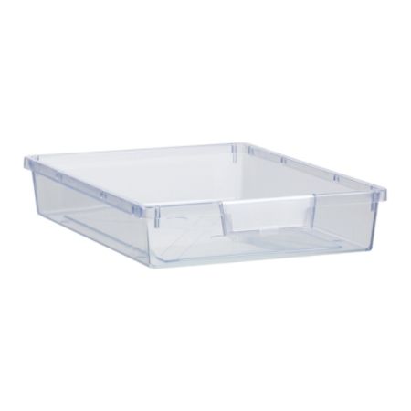 Storsystem Standard Width Single-Depth Tote Tray, 10.6 Qt, 16 3/4" x 12 1/3" x 3", Clear
