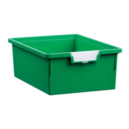 Storsystem Standard Width Double-Depth Tote Tray, 21.2 Qt, 16 3/4" x 12 1/3" x 6", Primary Green