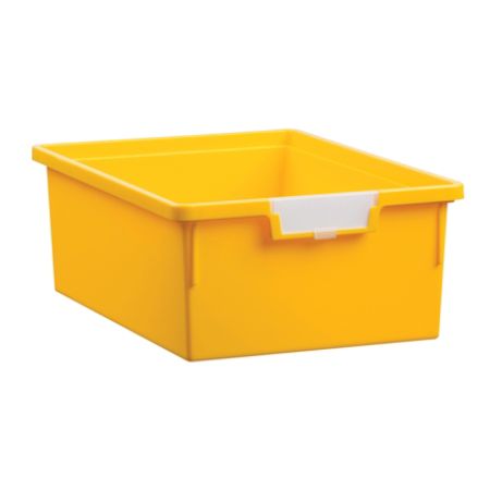 Storsystem Standard Width Double-Depth Tote Tray, 21.2 Qt, 16 3/4" x 12 1/3" x 6", Primary Yellow
