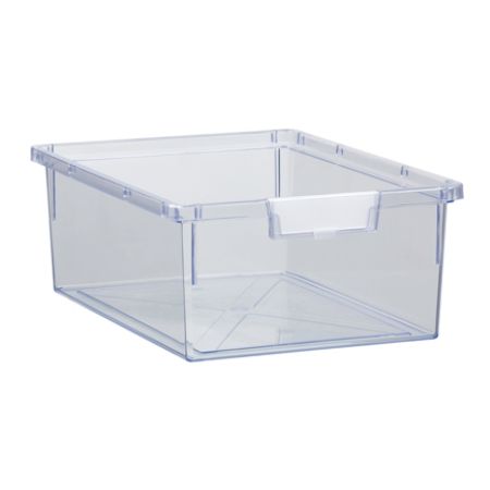 Storsystem Standard Width Double-Depth Tote Tray, 21.2 Qt, 16 3/4" x 12 1/3" x 6", Clear