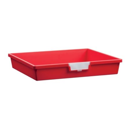 Storsystem Extra Wide Single Depth Tote Tray, 16.1 Qt, 16 3/4" x 18 1/2" x 3", Primary Red