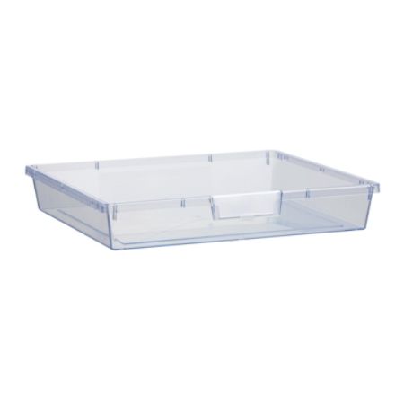 Storsystem Extra Wide Single Depth Tote Tray, Rectangle, 16.1 Qt, 16 3/4" x 18 1/2" x 3", Clear