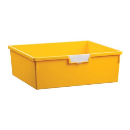 Storsystem Extra Wide Double Depth Tote Tray, Rectangle, 32.2 Qt, 16 3/4" x 18 1/2" x 6", Primary Yellow