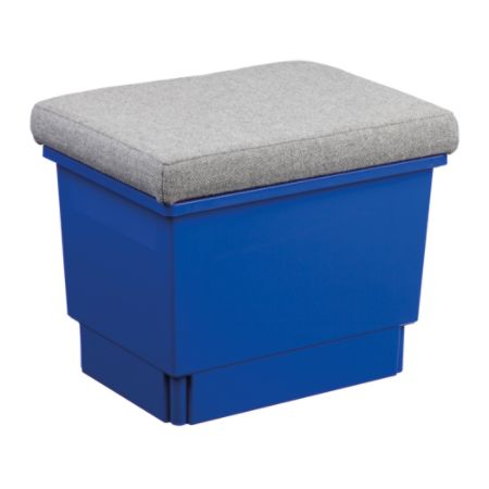 Storsystem Standard Width Quad Depth Storseat Tall, 16 3/4" x 14 1/2" x 12", Primary Blue/Light Gray