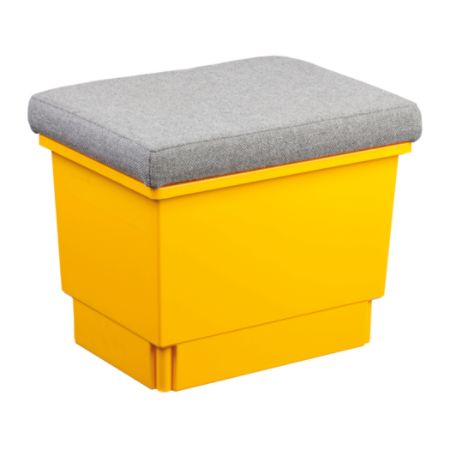 Storsystem Standard Width Quad Depth Storseat Tall, 16 3/4" x 14 1/2" x 12", Primary Yellow/Light Gray