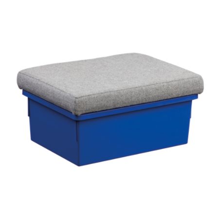 Storsystem Standard Width Double Depth Storseat Short, 16 3/4"H x 8 1/2"W x 12"D, Primary Blue/Light Gray