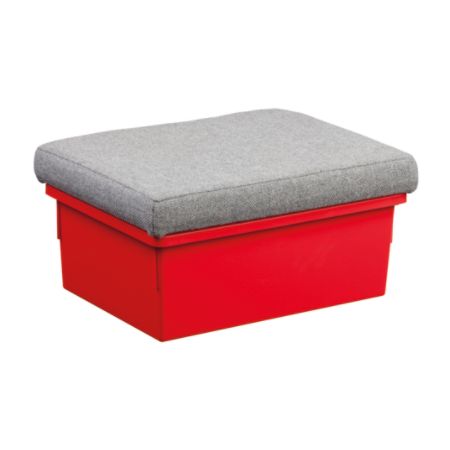 Storsystem Standard Width Double Depth Storseat Short, 16 3/4"H x 8 1/2"W x 12"D, Primary Red/Light Gray