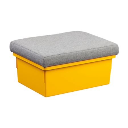 Storsystem Standard Width Double Depth Storseat Short, 16 3/4"H x 8 1/2"W x 12"D, Primary Yellow/Light Gray