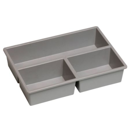 Storsystem Stortray Insert, 3 Division Long, 7 3/4" x 11 1/4" x 2 1/2", Light Gray