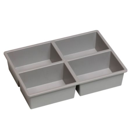 Storsystem Stortray Insert, 4 Division, 7 3/4" x 11 1/4" x 2 1/2", Light Gray