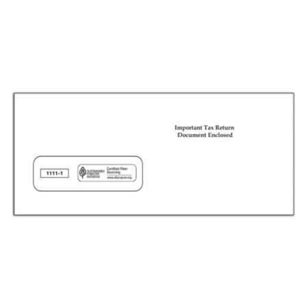 ComplyRight Tax Envelopes, Single Window, For 1099 Tax Forms, 3 7/8" x 8 3/8", White, Pack Of 100