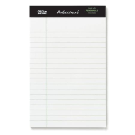 Office Depot&reg; Brand Sugar Cane Paper Perforated Pads, 5" x 8", 50 Sheets, White, Pack Of 12 Pads
