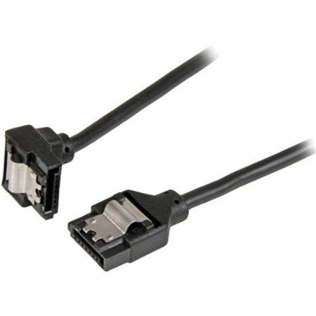 StarTech.com 12in Latching Round SATA to Right Angle SATA Serial ATA Cable